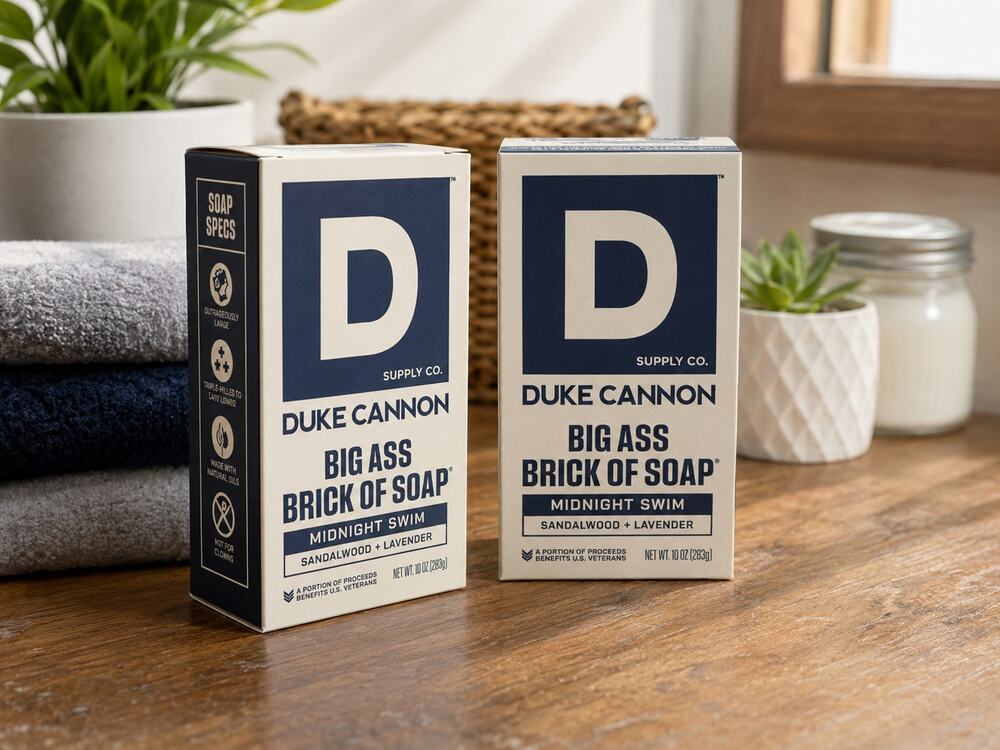 Duke Cannon Big Ass Brick of Soap Midnight Swim Sandalwood Lavender 10 oz New